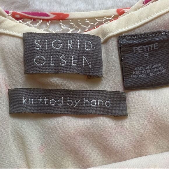 Sigrid Olsen Knitted By Hand Silk Sleeveless Top with Sequins and Beads Size S - Picture 3 of 13